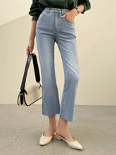 Dazy-Less Raw Hem Flare Leg Washed Jeans